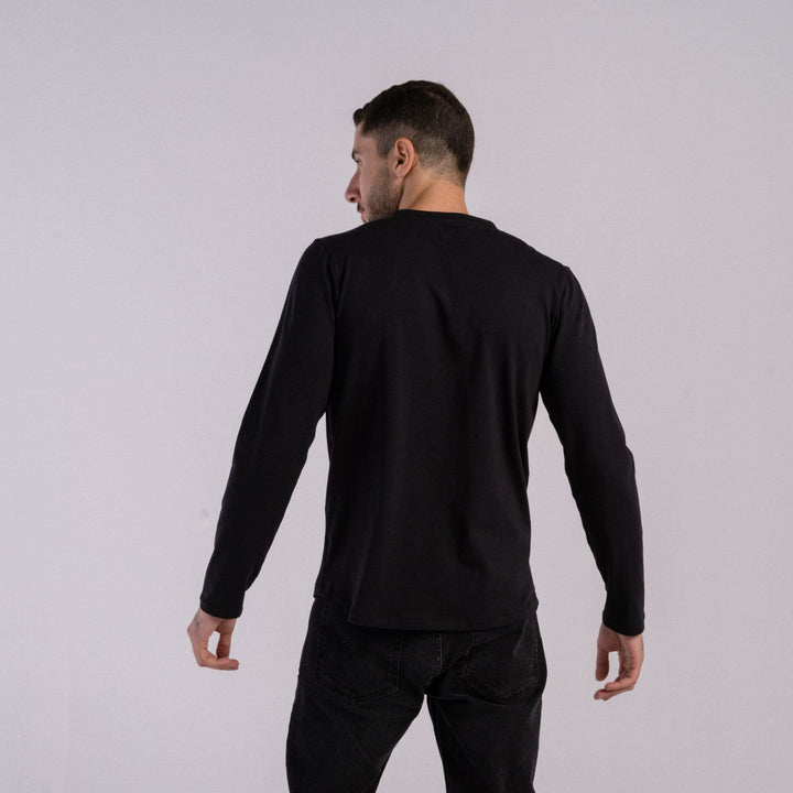 Long Sleeve premium cotton Modern T-Shirt #color_black