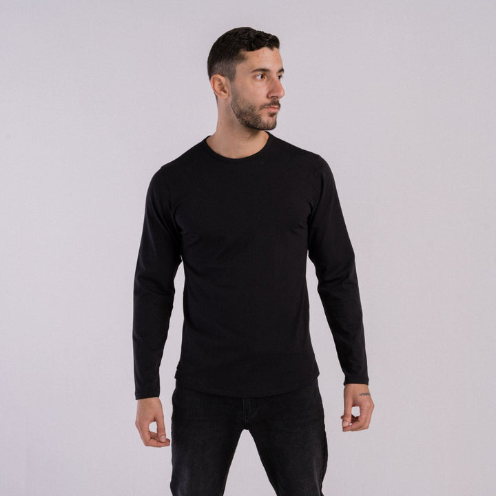 Long Sleeve Egyptian cotton Modern T-Shirt #color_black