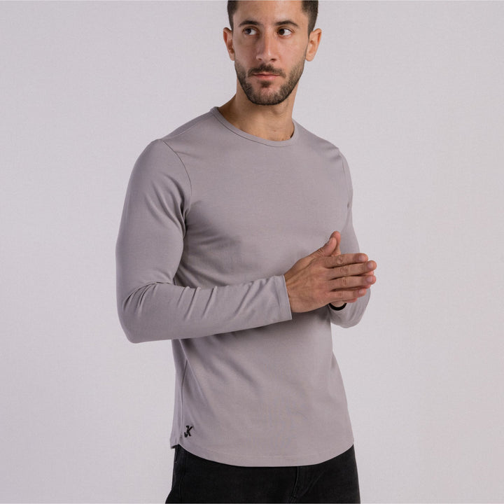 Long Sleeve Egyptian cotton Modern T-Shirt #color_grey
