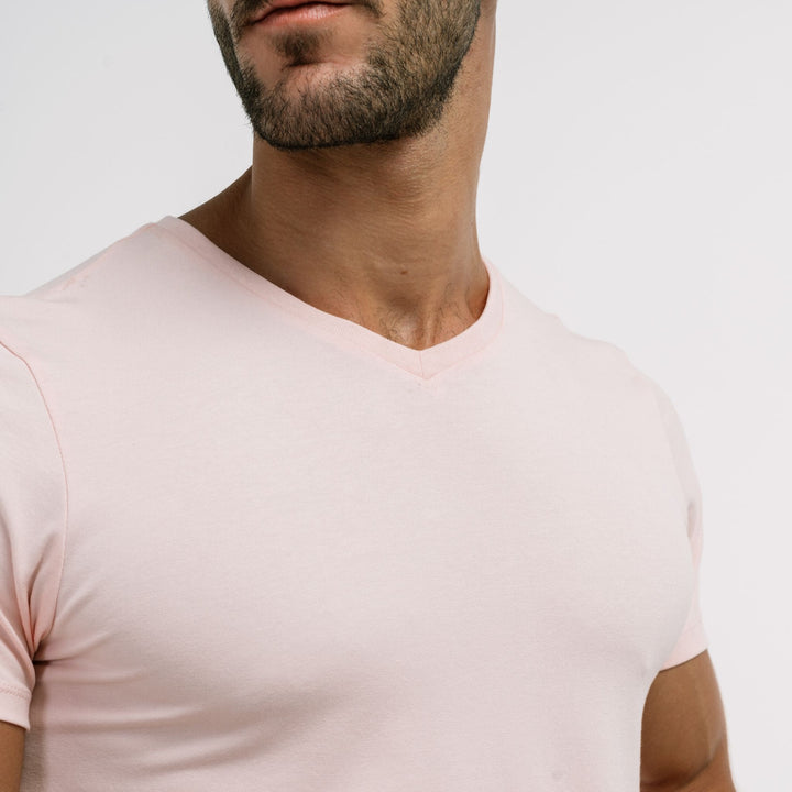 V-neck | Men’s Egyptian Cotton T-Shirts #color_light-pink