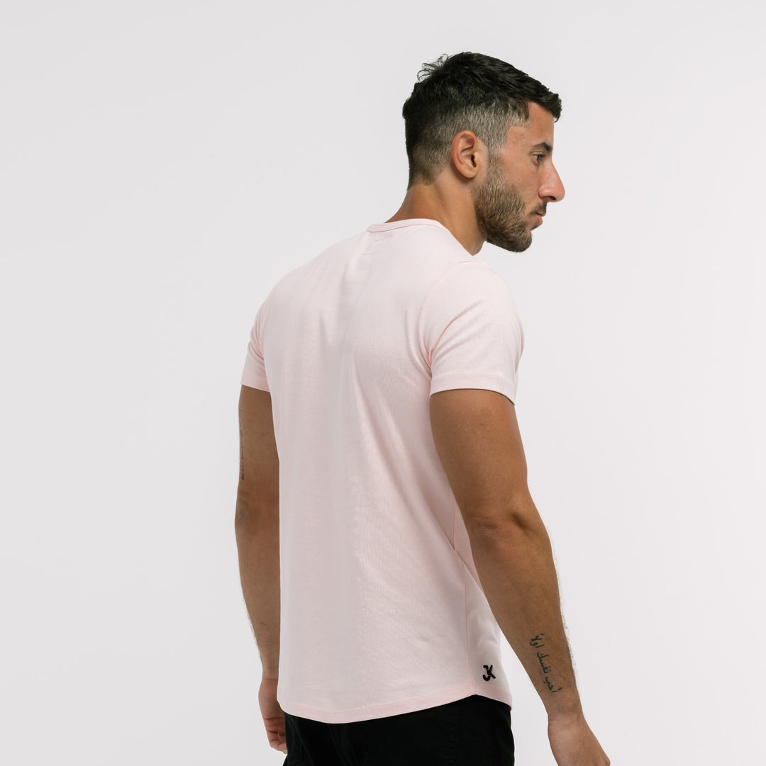 v-neck| soft cotton T-Shirt #color_light-pink